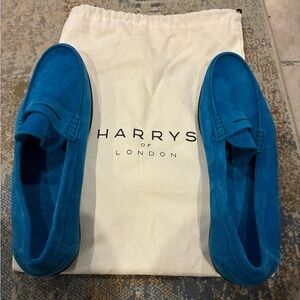 Harry's of London Vibrant Blue Suede Slip-Ons